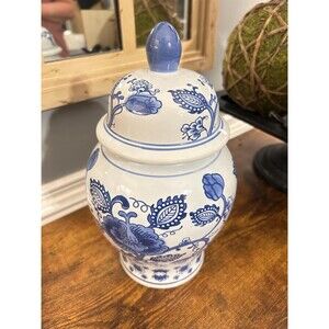 Vintage Blue And White Chinoiserie Jar